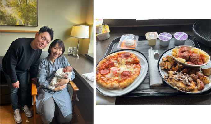取材後に無事に三男を出産した絢子さん。病院での食事は好きな時に好きなだけ注文する形式だったことが面白かったそう