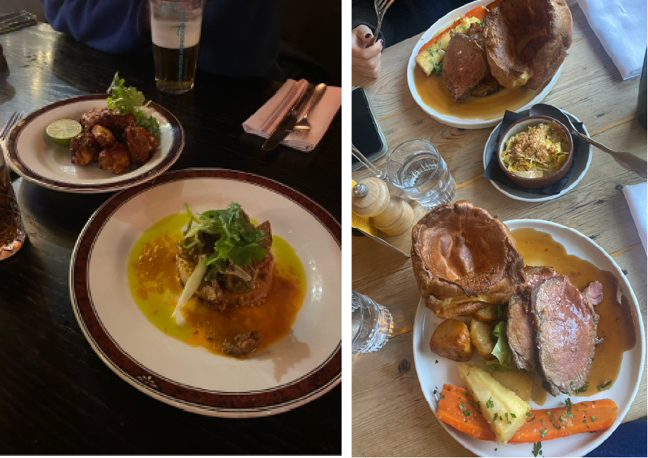イギリスの食文化が好きだという佳奈さん。「『イギリスは天気が悪くてご飯が不味い』というイメージがあるようですが、そんなことはないですよ！　日本の梅雨よりずっと過ごしやすいし、こんなに美味しいご飯もちゃんと、ありますから」