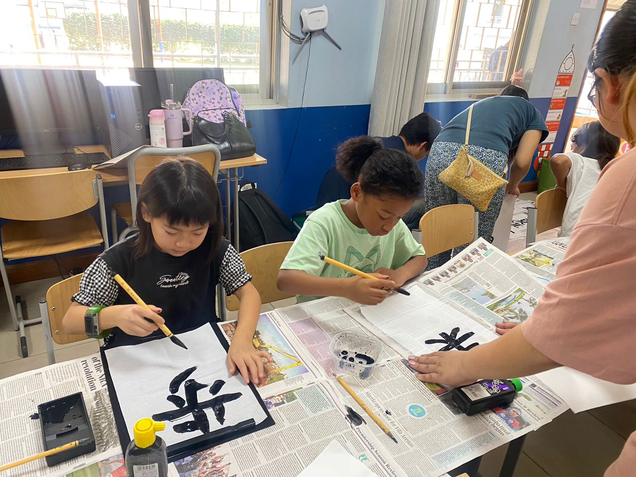 1月はひらがな部と小学部と合同で「新年・書き初め会」を開催