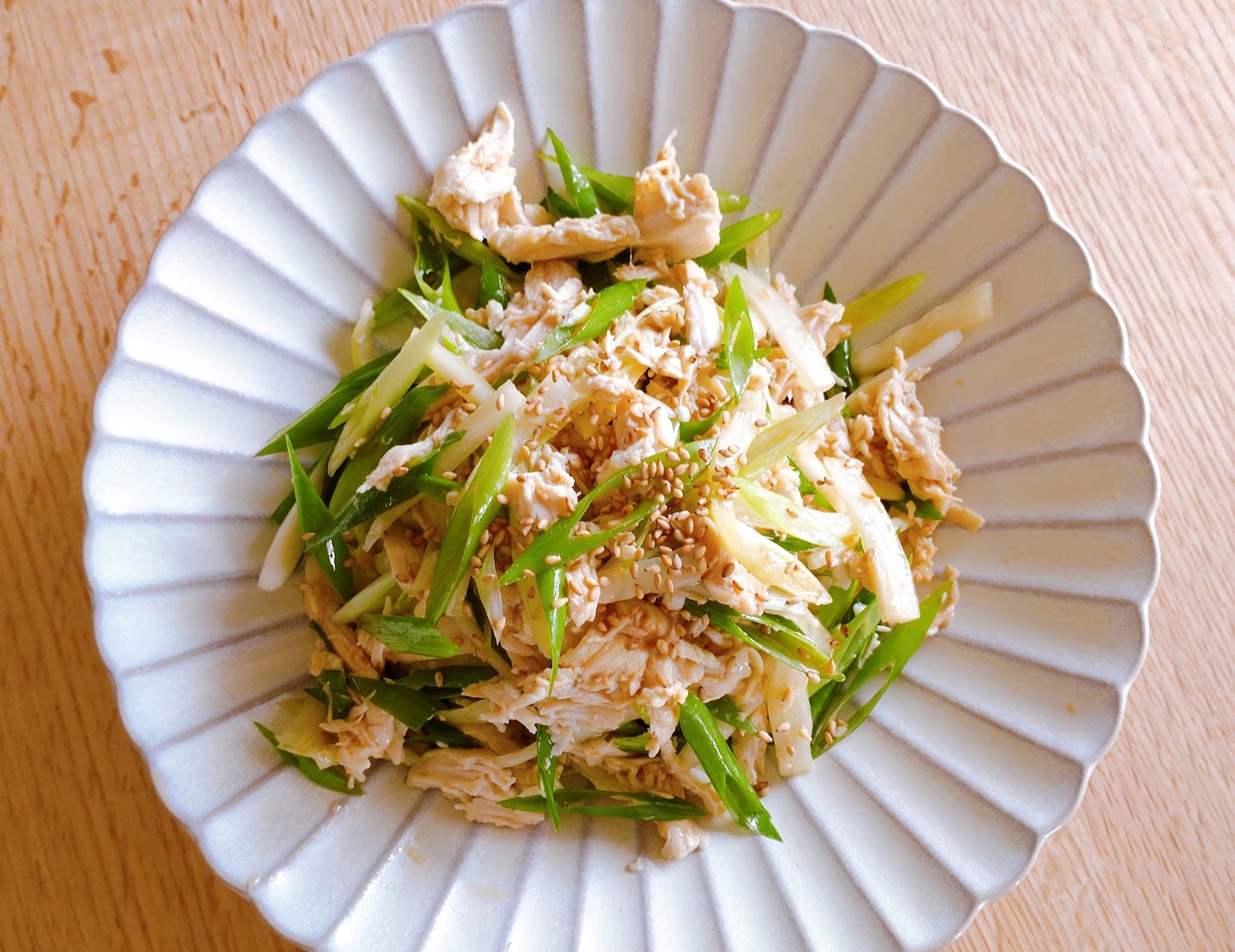 鶏むね肉と青ネギの旨味和え